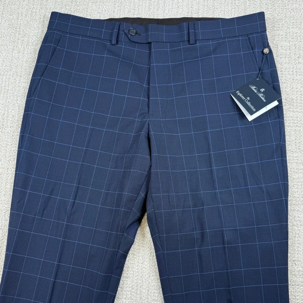 NEW Brooks Brothers 40R 34x32 Windowpane Explorer Vitale Barberis Canonico Suit
